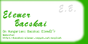 elemer bacskai business card